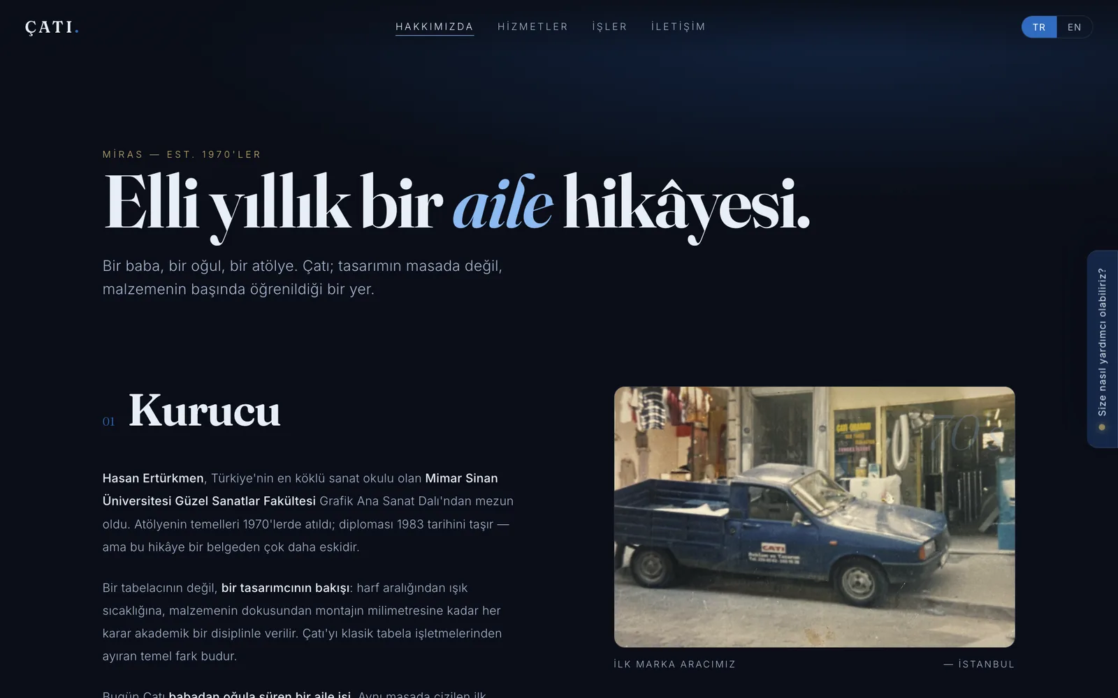 Hakkımızda — 1970'lerden bugüne atölyenin hikayesi